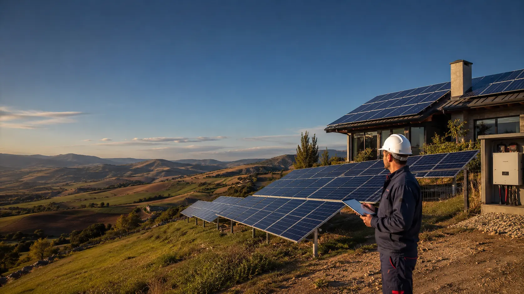Kırsal konut için tasarlanan güneş enerjisi sistemi ve güneş panelleri